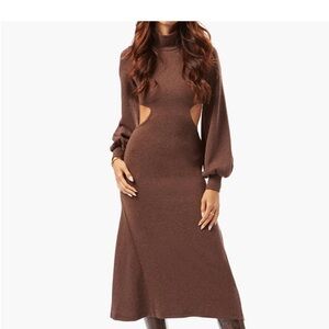 Elegant Brown Knit Dress